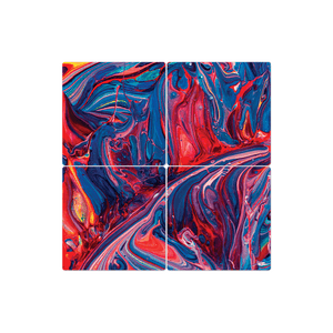 Blue and Red Swirl - 16in x 16in