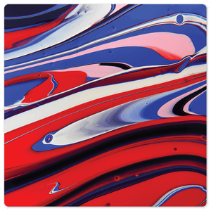 Red and Blue Waves - 8in x 8in