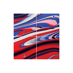 Red and Blue Waves - 16in x 16in