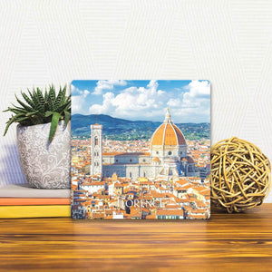 A Slidetile of the The Duomo in Florence sitting on a table.