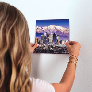 Los Angeles Skyline Slidetile on wall in office.