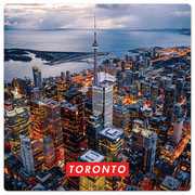 Toronto Skyline at Night - 8in x 8in