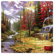 A Cabin on the River - 8in x 8in