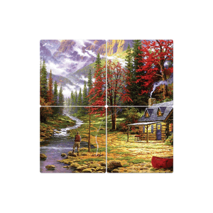 A Cabin on the River - 16in x 16in
