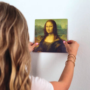 The Mona Lisa Slidetile on wall in office.