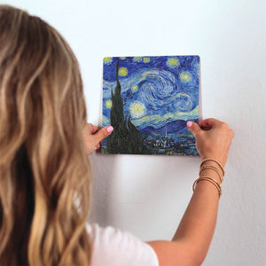 Starry night by Van Gogh Slidetile on wall in office.