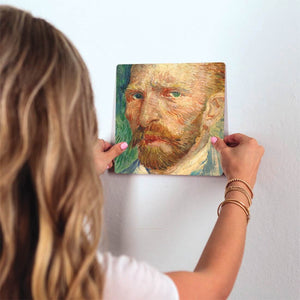 Self Portrait of Van Gogh Slidetile on wall in office.