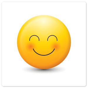 Delighted Emoji - 8in x 8in