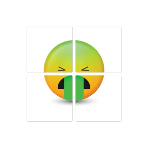Stomach Sick Emoji - 16in x 16in
