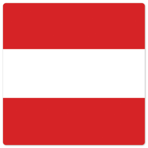 The Austrian Flag - 8in x 8in