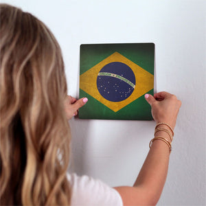 The Brazil Grunge Flag Slidetile on wall in office.