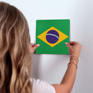 The Brazil Flag Slidetile on wall in office.