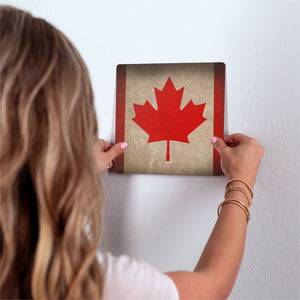 The Canada Grunge Flag Slidetile on wall in office.