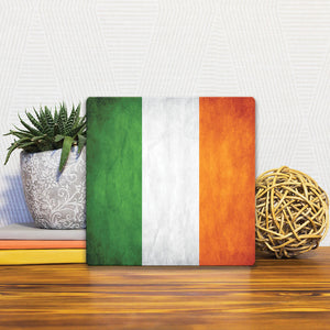 A Slidetile of the The Irish Grunge Flag sitting on a table.
