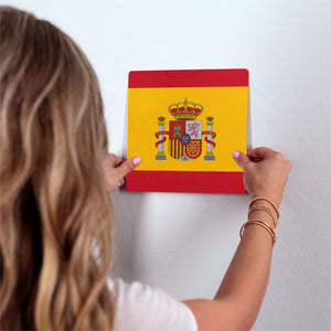 The Spanish Flag Slidetile on wall in office.