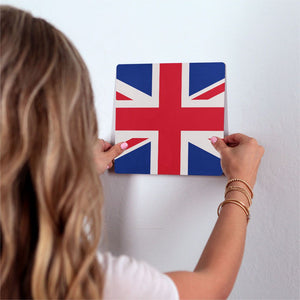 The British Flag Slidetile on wall in office.