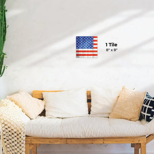 The American Flag on Wood Preview - 8in x 8in