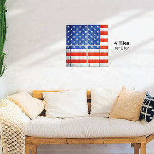 The American Flag on Wood Preview - 16in x 16in