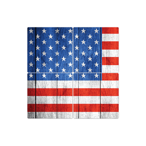 The American Flag on Wood - 16in x 16in