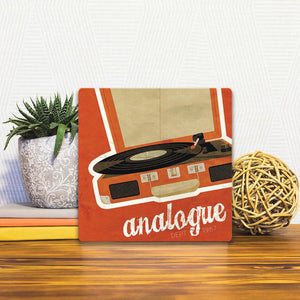 A Slidetile of the Analogue Record Player sitting on a table.