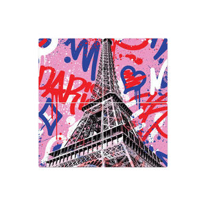 Eiffel Tower Graffiti - 16in x 16in
