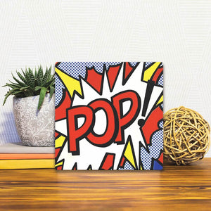 A Slidetile of the Pop! sitting on a table.