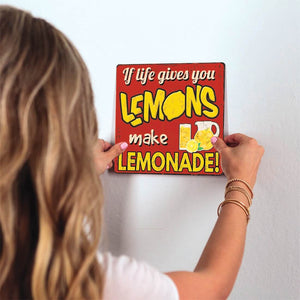 Make Lemonade Slidetile on wall in office.
