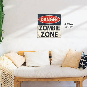 Danger Zombie Zone Preview - 16in x 16in