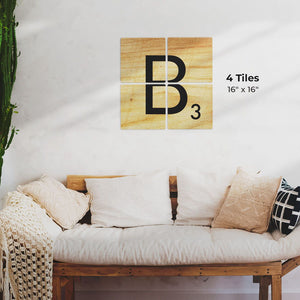 Letter B - Light Wood Preview - 16in x 16in