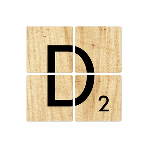 Letter D - Light Wood - 16in x 16in