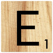 Letter E - Light Wood - 8in x 8in