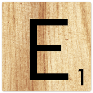 Letter E - Light Wood - 8in x 8in