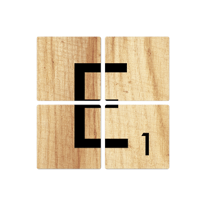 Letter E - Light Wood - 16in x 16in