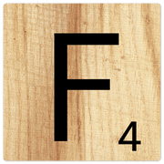 Letter F - Light Wood - 8in x 8in