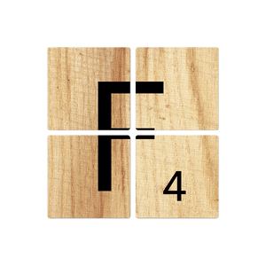 Letter F - Light Wood - 16in x 16in