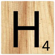 Letter H - Light Wood - 8in x 8in