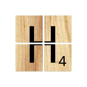 Letter H - Light Wood - 16in x 16in