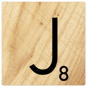 Letter J - Light Wood - 8in x 8in