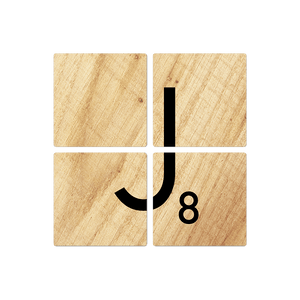 Letter J - Light Wood - 16in x 16in