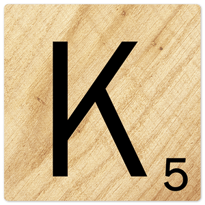 Letter K - Light Wood - 8in x 8in