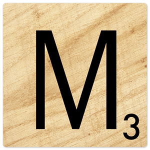 Letter M - Light Wood - 8in x 8in
