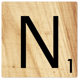 Letter N - Light Wood - 8in x 8in