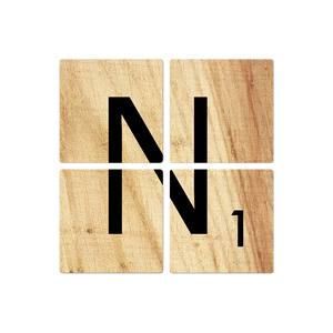 Letter N - Light Wood - 16in x 16in