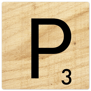 Letter P - Light Wood - 8in x 8in