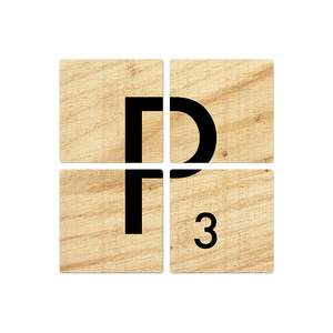 Letter P - Light Wood - 16in x 16in