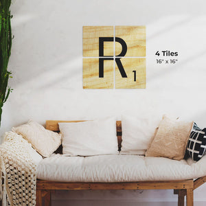 Letter R - Light Wood Preview - 16in x 16in
