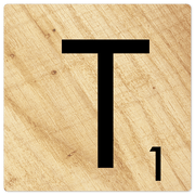 Letter T - Light Wood - 8in x 8in