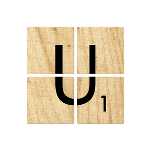 Letter U - Light Wood - 16in x 16in