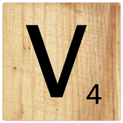Letter V - Light Wood - 8in x 8in