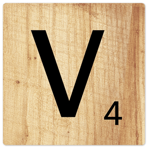 Letter V - Light Wood - 8in x 8in